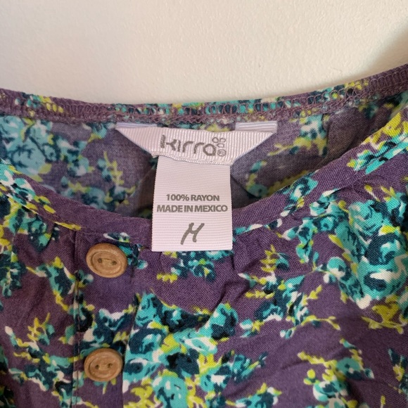 Purple floral tank top size M - Picture 4 of 5